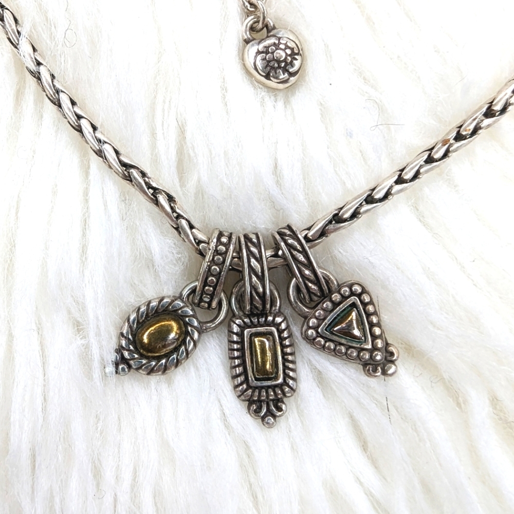 Brighton Triple Slide Reversible Charm Necklace Retired